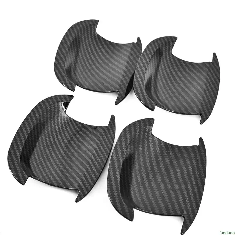ل Volkswagen VW Sharan 2011-2016 لامع أسود ألياف الكربون كروم غطاء مقبض باب السيارة السلطانية اكسسوارات التصميم