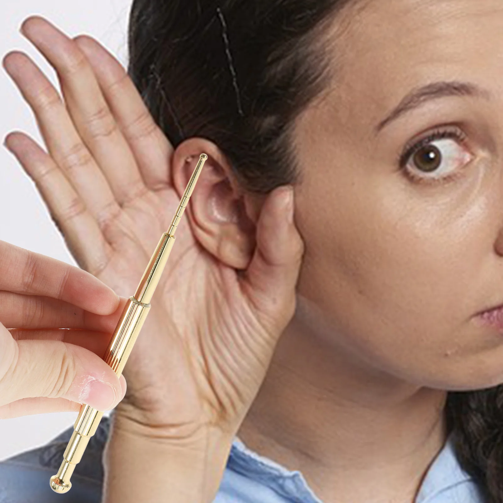 

Зонд для ушей, маленькая твердая медная пружинная ручка для акупрессуры, массажная палочка для ушей, акупунктурная терапия, скульптура лица