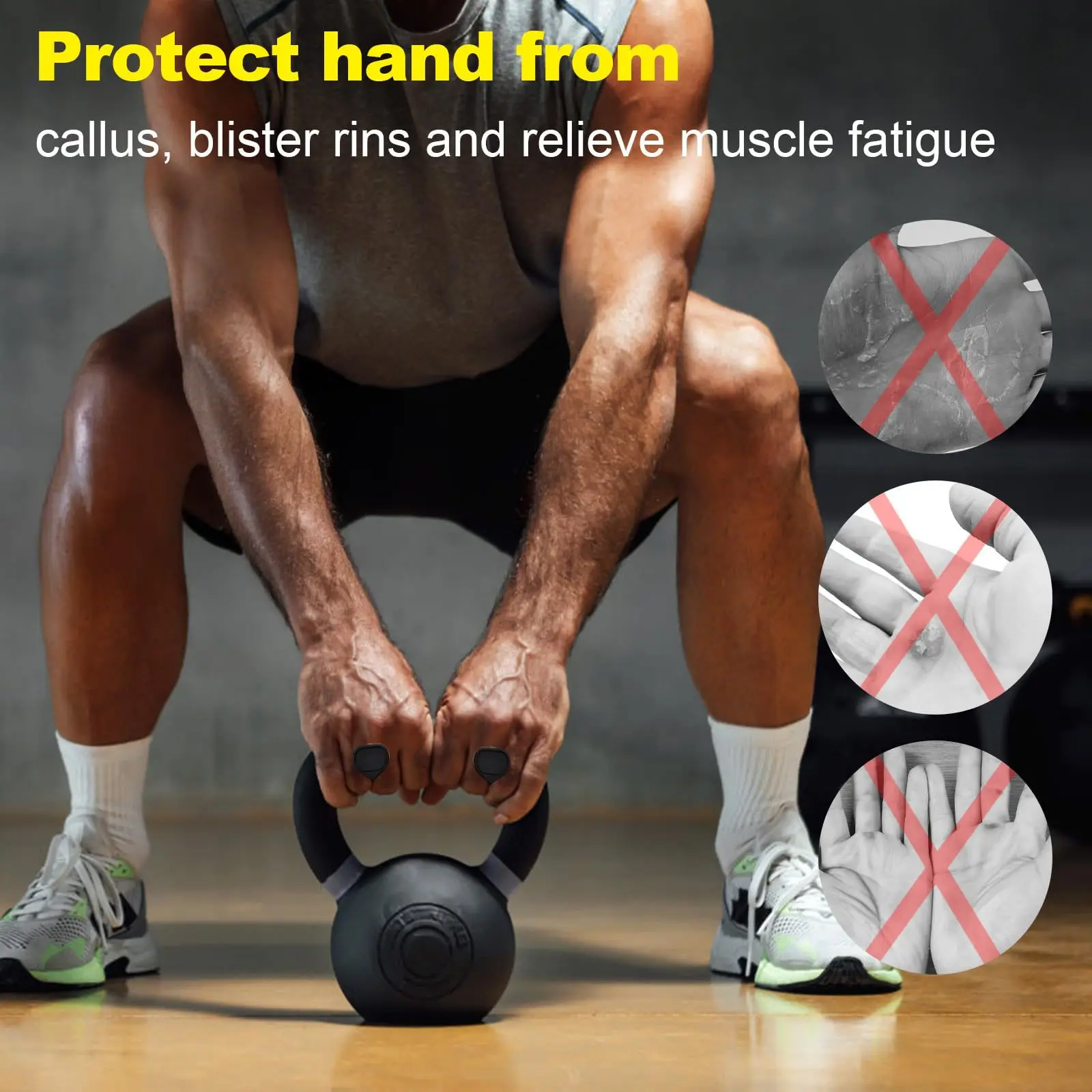 Silicone Anti-Slip Grip Protectors for Weightlifting Dumbbells Preventing Calluses and Enhancing Grip Strength Add the Box - view 3