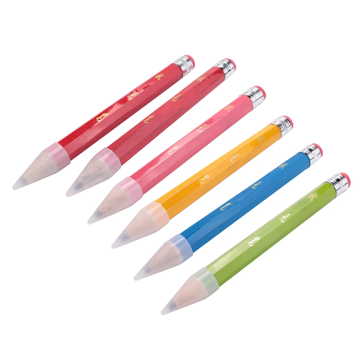 ABNP 6 stuks houten jumbo-potloden voor rekwisieten, grappig groot potlood enorm gigantisch potlood 14 inch potlood voor thuis- en schoolbenodigdheden