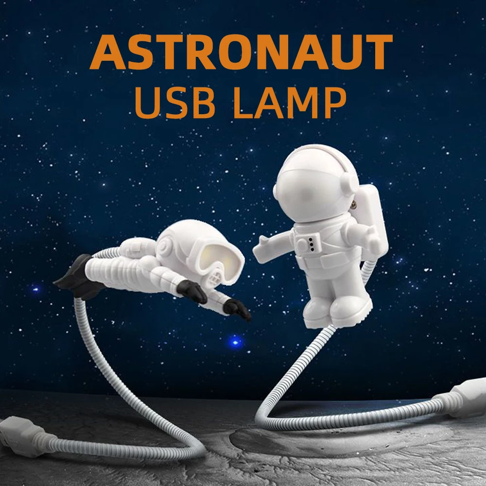 USB Light Creative Astronaut LED Flexible Night Light Reading Table Lamp for Laptop PC Notebook