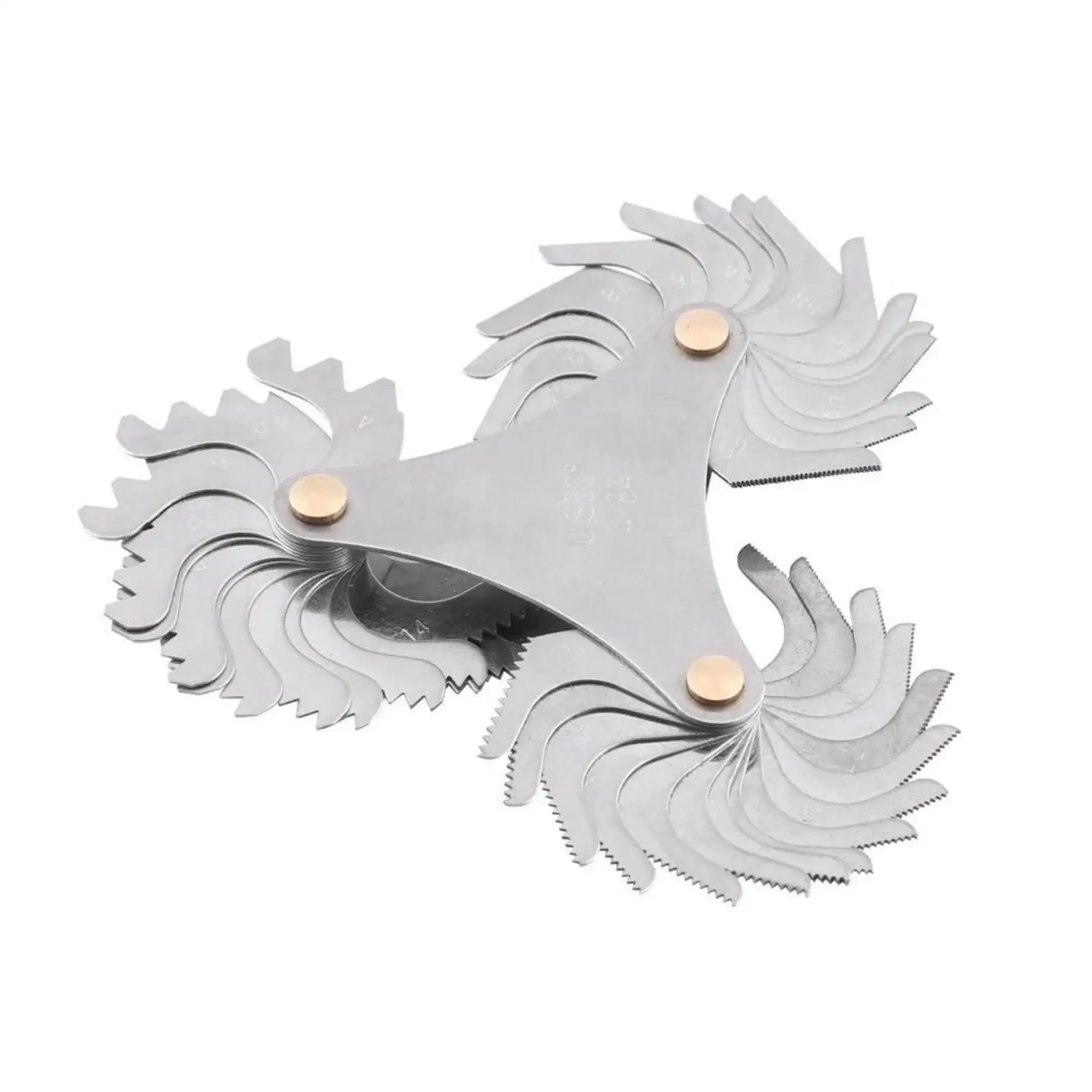 Folding Thread Pitch Gauge Metal Caliper 51PCS Screw Thread Measuring Tool for Workshop Fast Thread Matching Work