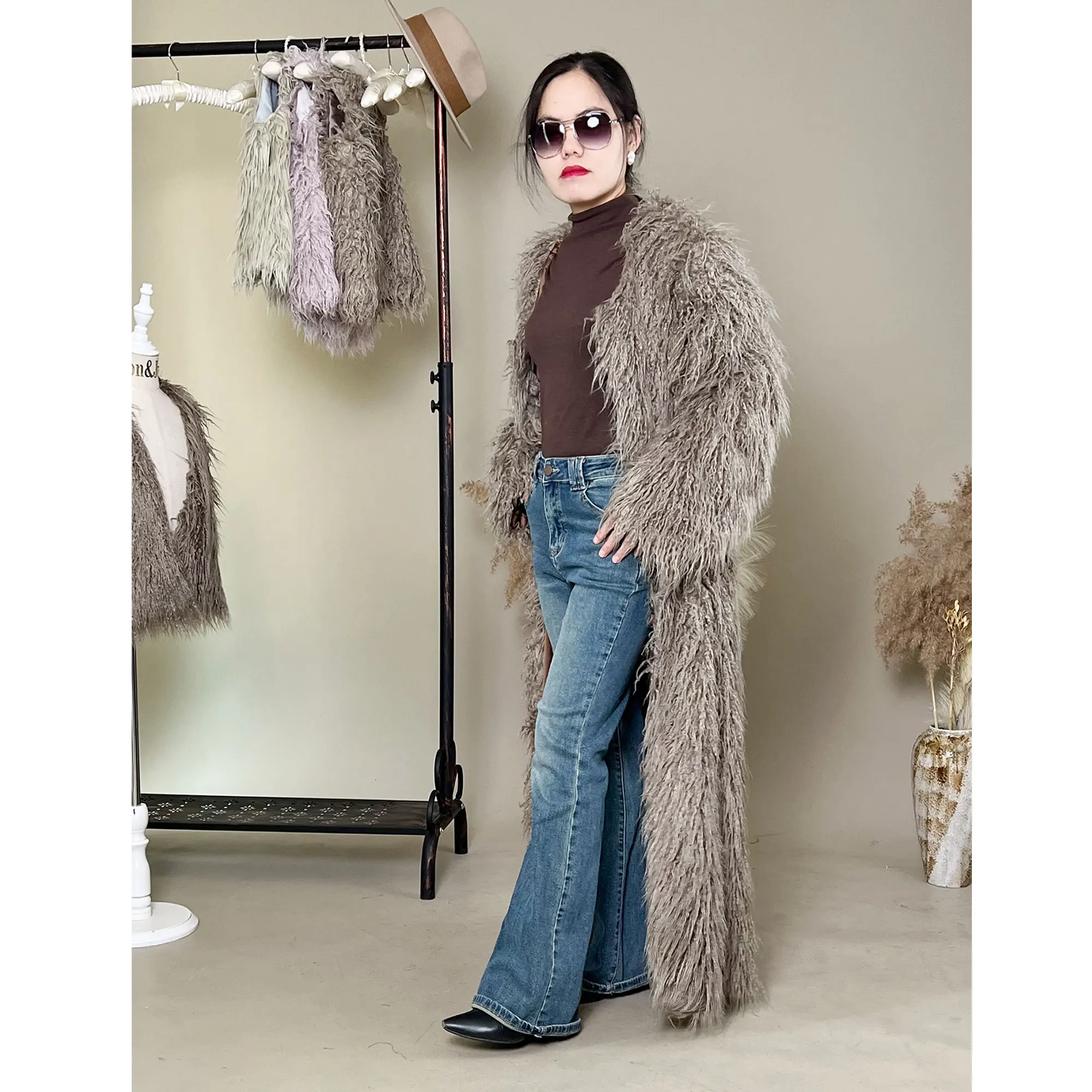 Don&Judy Fur Long Coats Maternity Pregnancy Women Overcoat Large Size Oversize Faux Fur Jackets Autumn Winter Female Outerwear