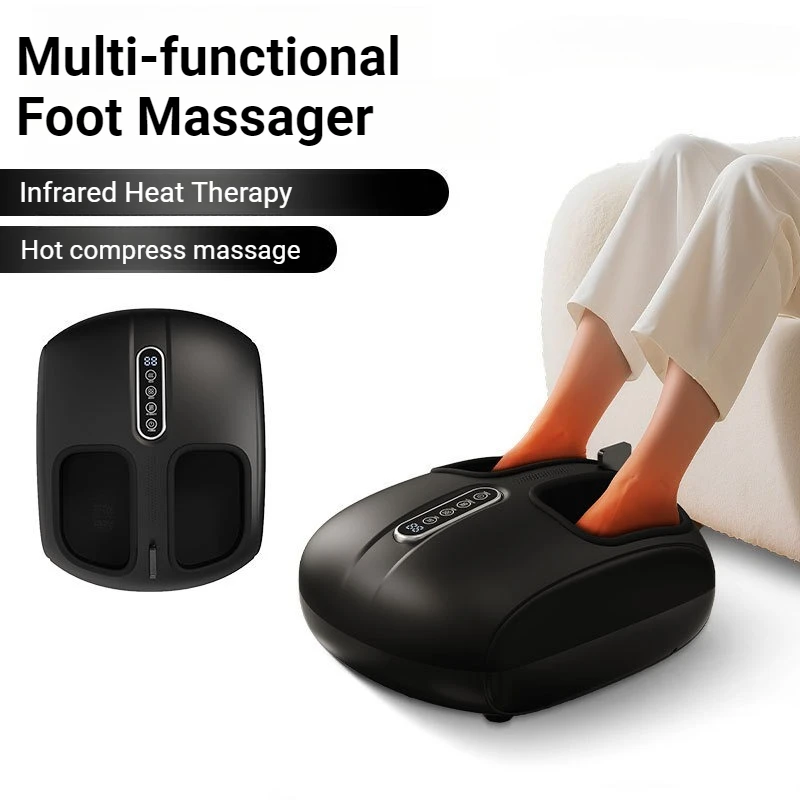 

Массажер для ног из мягкой кожи с воздушными подушками, инфракрасным подогревом и интеллектуальным управлением, многофункциональное устройство для массажа стоп