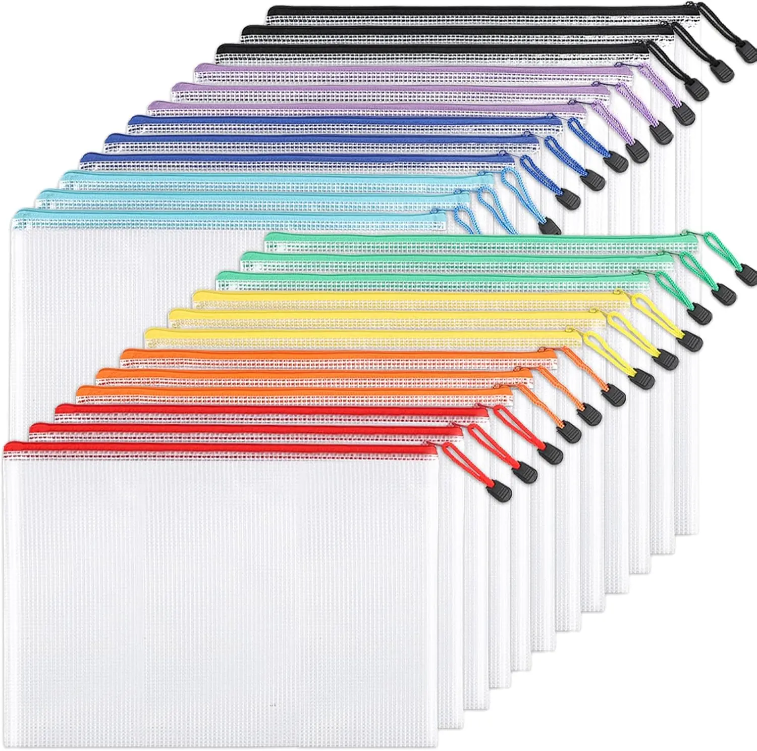 

10 Pcs Pouch Bags Mesh Zipper A4 Size Back to School Supplies Storage Zipper for Organizing Plastic Zipper Pouch Letter Size