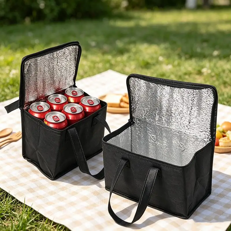 Große Isolierte Liefertasche, Lebensmittel-Kühltasche aus Aluminiumfolie, Faltbare Tragbare Catering-Einkaufstasche, Tragbare Camping-Lebensmitteltasche – Detail 2