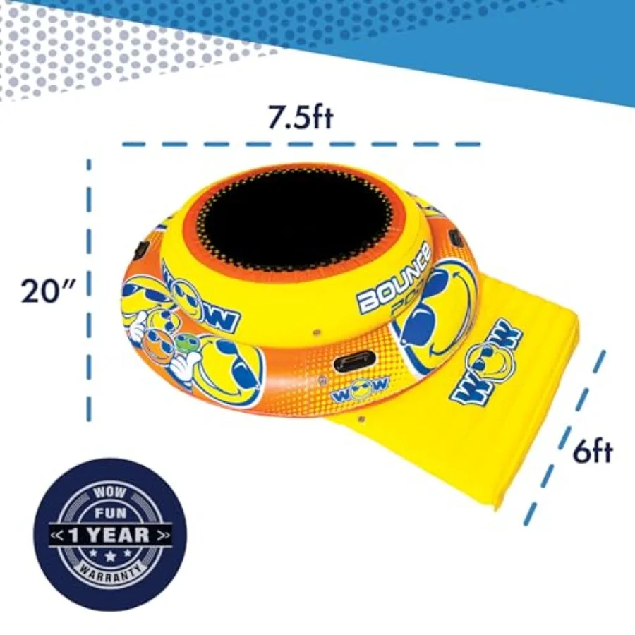 World of Watersports opblaasbaar springkussen, 4ft stuiteroppervlak, geel