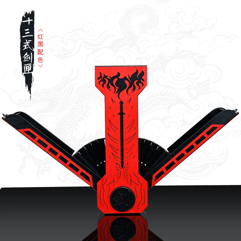 13pcs 칼 게임 주변 금속 고대 모델 컬렉션 상자 장식 소품 장식 공예 장난감 선물과 29cm 칼 케이스