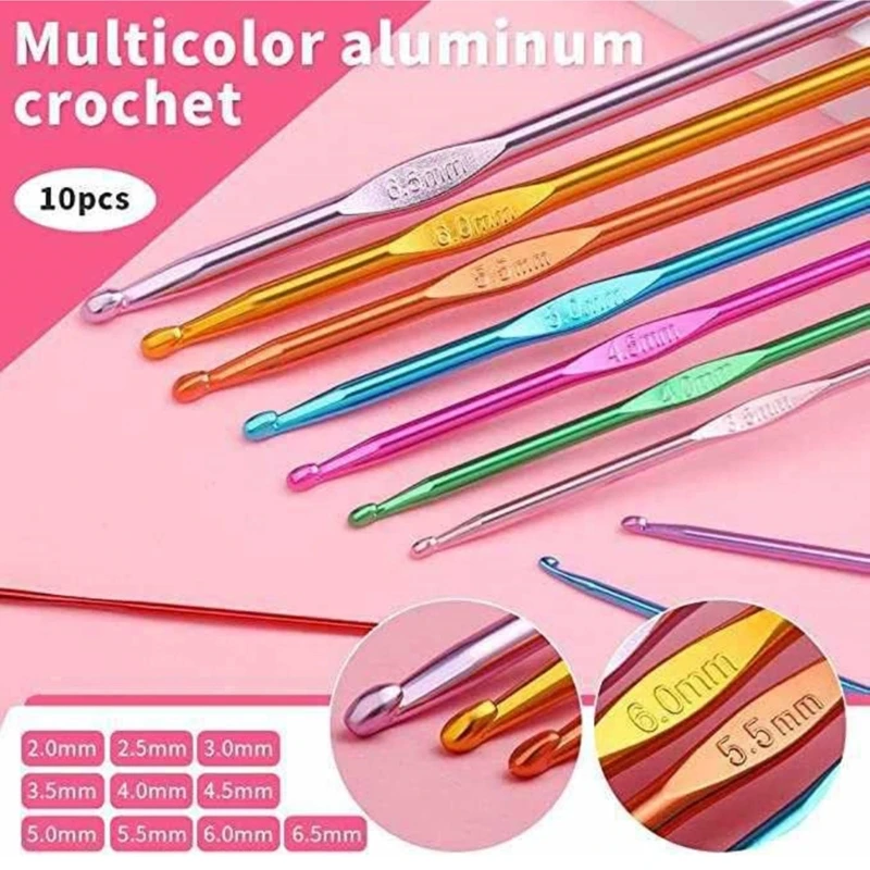 Kits crochê para iniciantes ganchos crochê lã multicolor
