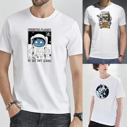 Short-sleeved  T Shirt Clothes Fashion Astronaut Printed Men T-shirt Casual Round Neck Top Personality Trend Wild Loose Street