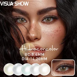 Lentes de Contacto de Color Hidrocorcolor de Pupila Pequeña, Desechables, con Receta, para Uso Diario, Belleza Ocular, VISUASHOW, 6 Meses
