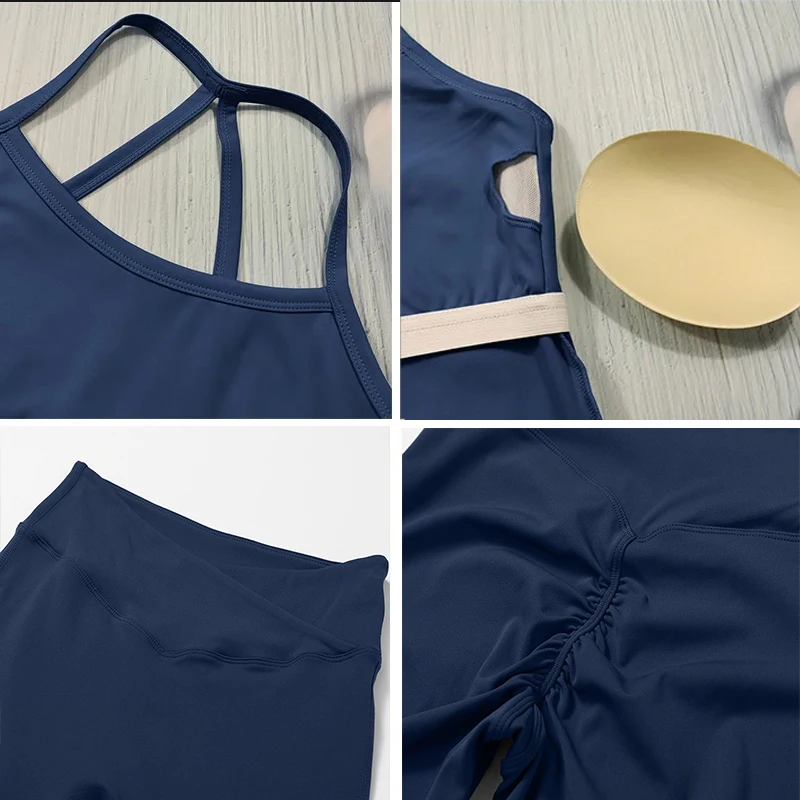 2 قطعة ملابس اليوغا المرأة رياضية ملابس رياضية بيلاتيس اللياقة البدنية البدلة الصالة الرياضية تجريب مجموعات رفع الرياضة الصدرية طماق البدلة