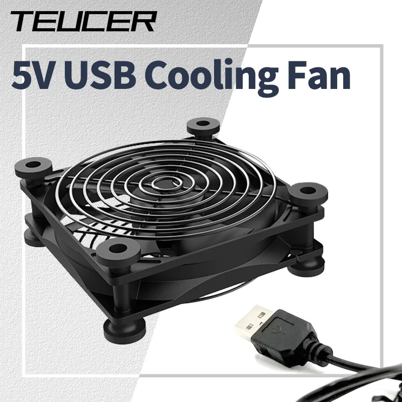 TEUCER120mmx120mmx25mm80mmx80mmx25mm5VUSBExhaustCoolingFanwithMetalMeshFootMatforRouterTVSet-topBoxCooling-AliExpress