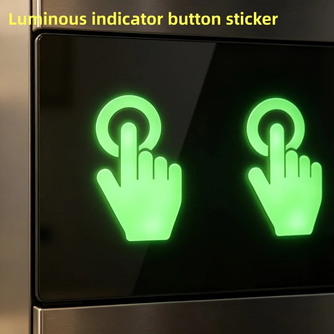 8Pcs Glow In The Dark Indicator Button Stickers Luminous Wall Stickers DIY Home Bedroom Living Room Art Decorative Wall Decals