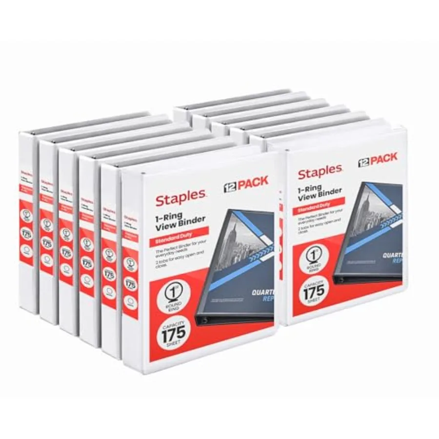 

Economy Round Ring Binder Holds Up to 175 Sheets Each 12-Pack Lightweight Binders for School and Office