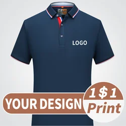 Summer advertising shirt design Polo shirt with lapel brand embroidery Customized logo for fashionable tops Corporate Group DIY