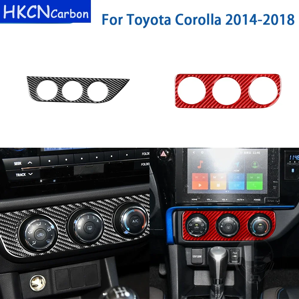 

For Toyota Corolla 2014 2015 2016 2017 2018 Accessories Carbon Fiber Car Interior Air Conditioning Switch Panel Trim Sticker