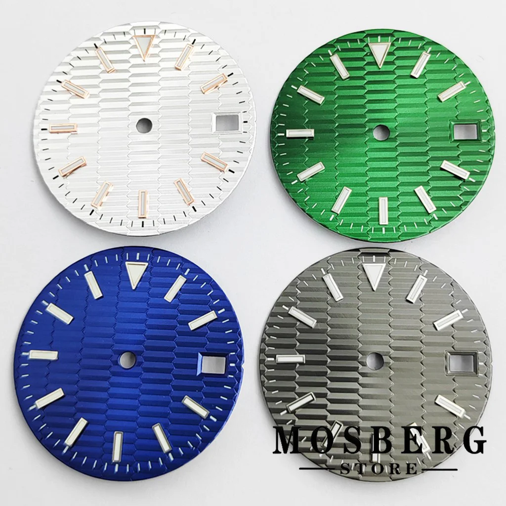 Sterile 28.5mm Watch Dial Luminous Blue Watch Faces For NH34 NH35 NH36 Watches Automatic Movement Accessory NO Logo