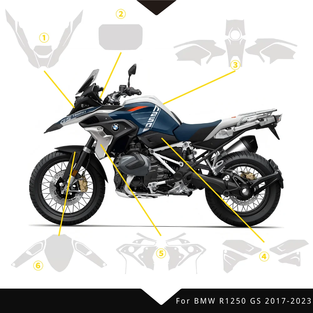 

For BMW R1250GS Motorcycle PPF Paint Protection Film Full Body Kit TPU Self-Healing Scratch Resistant ppf for r1250gs 2017-2023