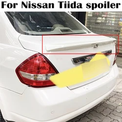 For Nissan Tiida Sedan Spoiler 2005 2006 2007 2008 2009 2010 High Quality ABS Plastics Car Rear trunk cover wing spoiler Airfoil