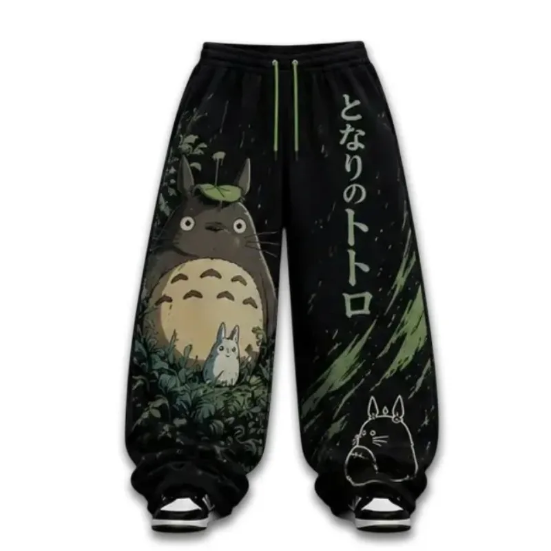 Forest illustration cartoon 3D digital printing Wei Street style versatile casual sports loose pants for men and women