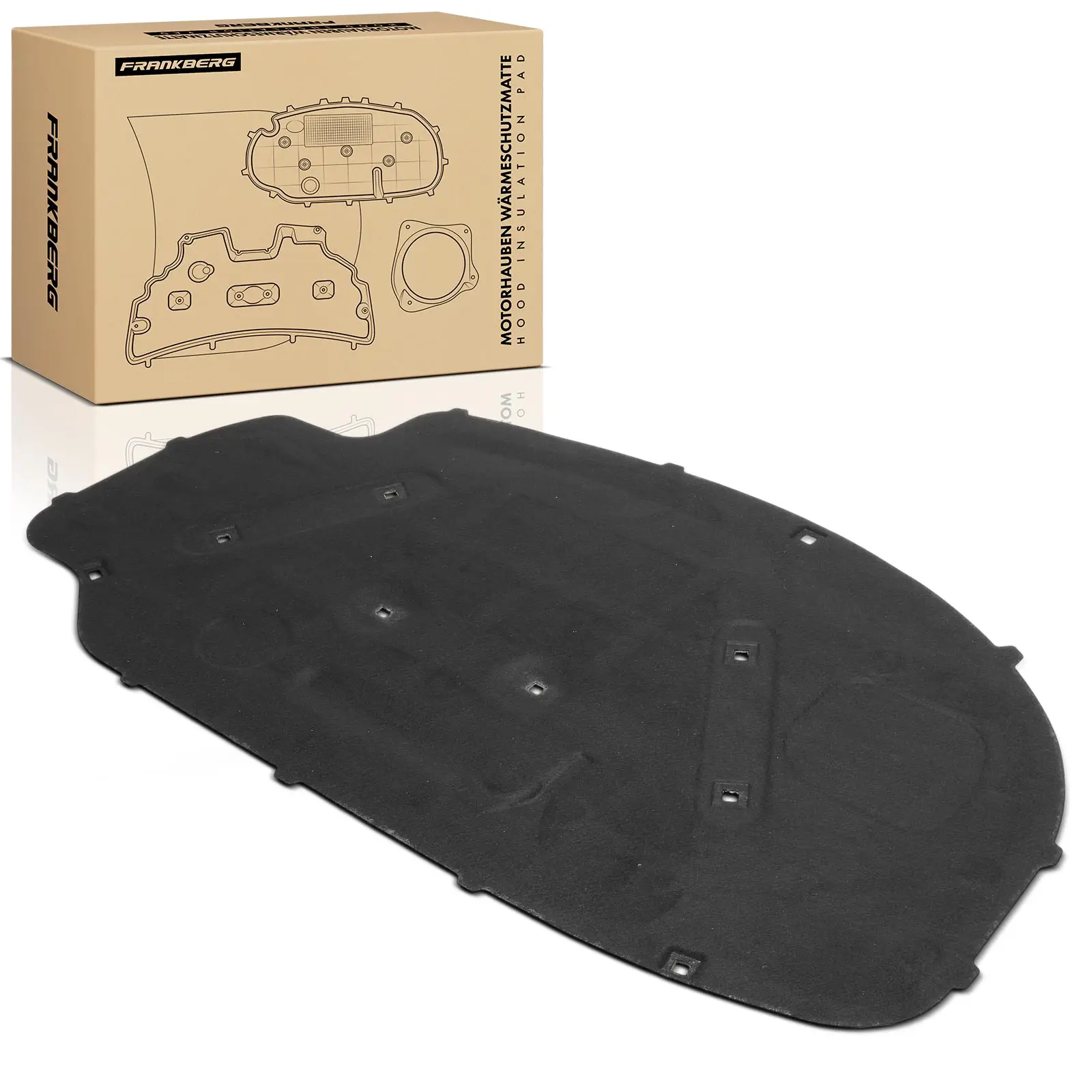 Frankberg 1x Isolatiemat Motorkap Isolatie Motorkap voor VW Golf V 1K1 Variant 1K5 Jetta 3 1K2 1K0863831C 1K0863831D