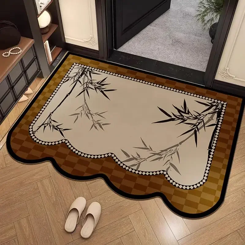 Soft Leather Entrance Door Mat Leather Anti Slip Wear-resistant Can Be Cut Door Rug Can Be Wiped and Washed PVC Foot Mat