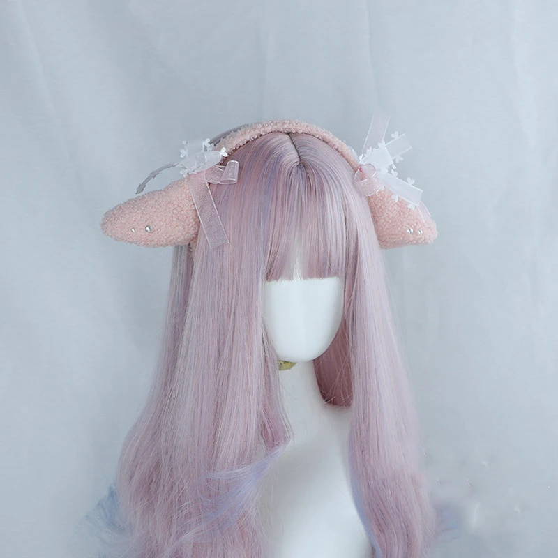 Lolta Kawaii Anime Schafe Ohr Heabbands Cosplay Cartoon Katze Halloween Party Kostüme Haar Plüsch Zubehör Mädchen Kopfbedeckung Geschenke – Detail 12