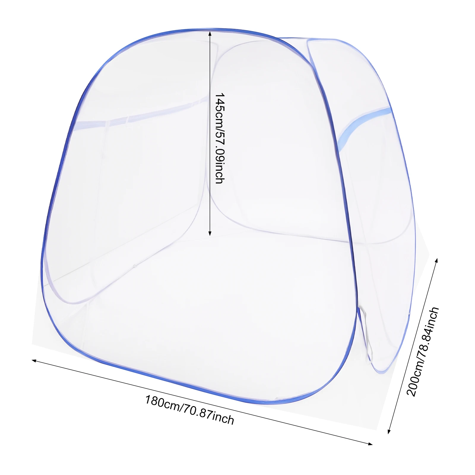 NEWEST Mosquito Net Bed, Mosquito Net, Insect Net Bed, Pop-Up Mosquito Net, Insect Protection Bed, Fly Screen Bed, Outdoor, Camping, Picnic (Blue, 200 x 180 x 145 cm)