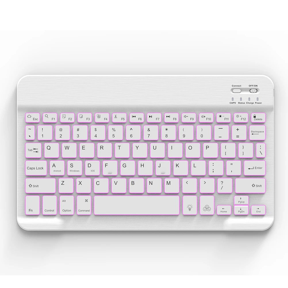 

10 Inches Wireless Keyboard for Computer Phone Tablet Detachable Portable Colorful Backlight Light Compact