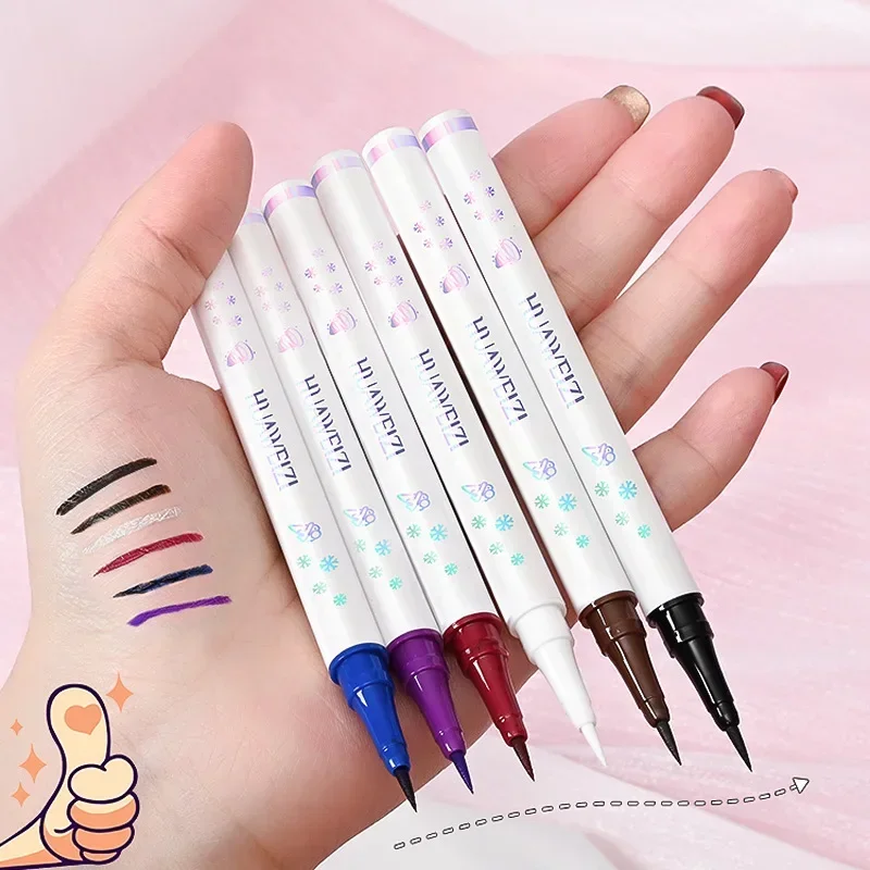 Colored Eyeliner Pencil Matte Waterproof Long Lasting Eyeliner Liquid Pen Quick-drying No Blooming Black White Eye Makeups Tools