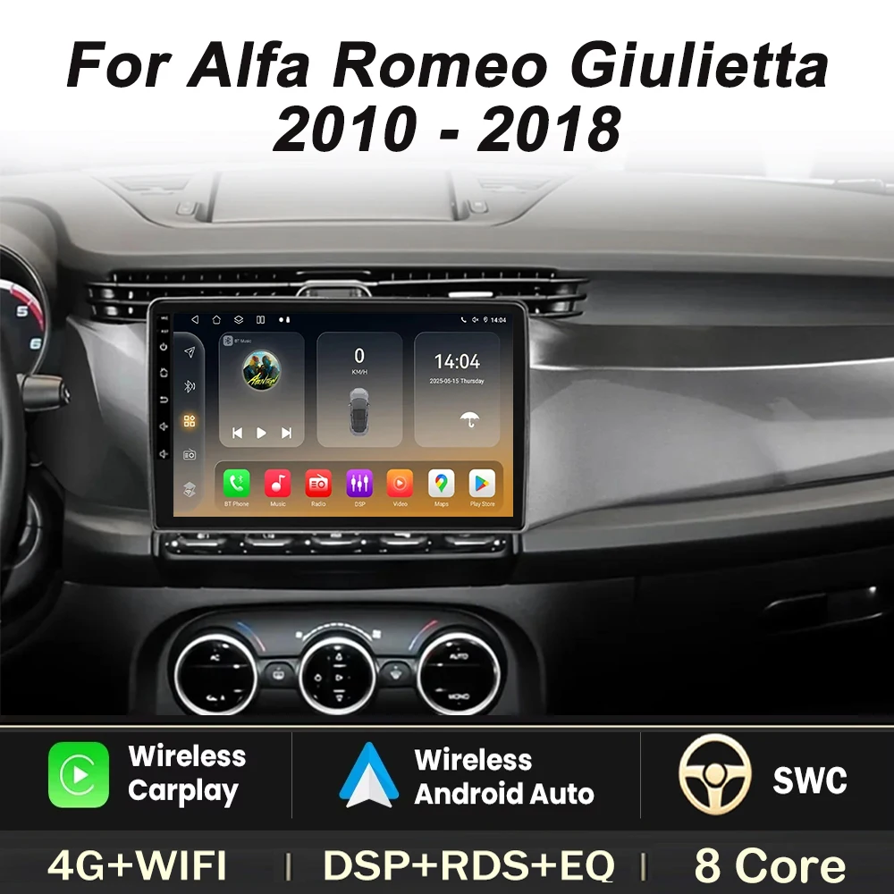 Auto Stereo For Alfa Romeo Giulietta 2010 - 2018 Car Radio Carplay Android GPS Navigation split Screen Multimedia WIFI Bluetooth