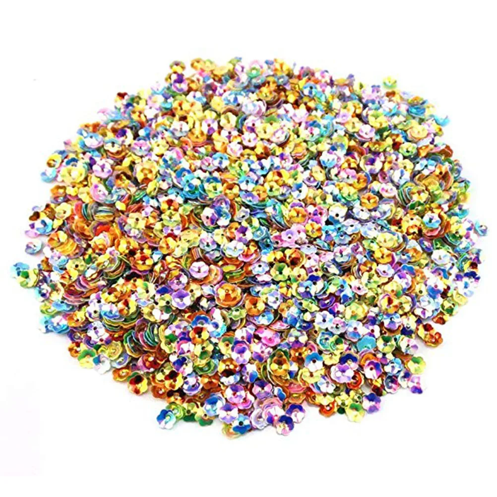 

100g 6mm Plum Flower Loose Sequin for Wedding DIY Garment Scrapbooking Patchwork Sequin Crafts Supplies