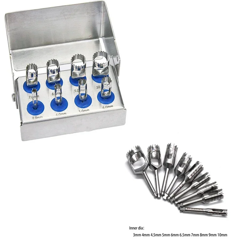 High quality 8PCS Dental Cutting Trephine Burs Implant Bone Trephine Drill Dentistry Instrument Planting Low Handpiece