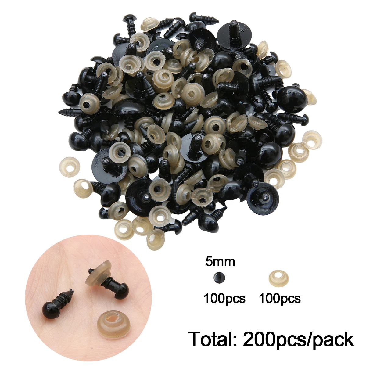 12-460 stuks 5-30mm Zwarte Plastic Veiligheidsogen Multi-Size Geschikt voor DIY Haakwerk Dierenogen Ambachtelijke Decoratie Accessoires
