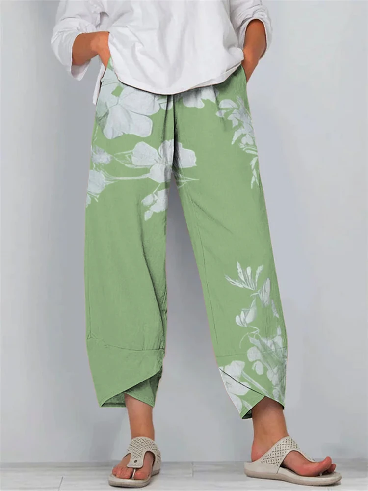 

Женские укороченные брюки свободного кроя на шнурке. Удобные женские прямые брюки свободного кроя. Повседневные дышащие повседневные брюки.