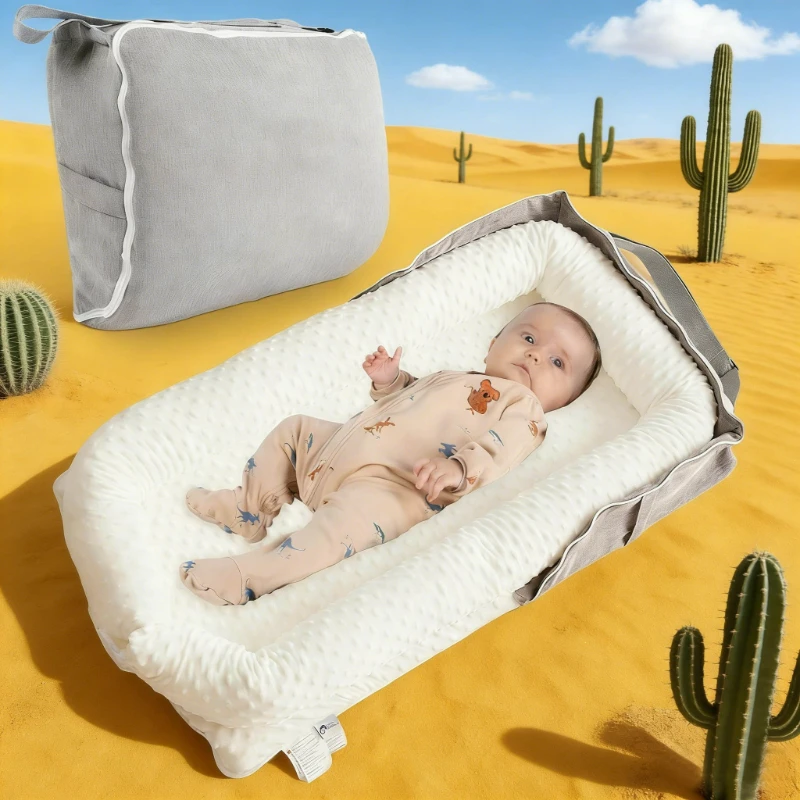 

Новая портативная переноска-гнездышко 2026 года: кроватка для младенцев с подушкой, дорожная люлька для новорожденных, приставная кроватка-колыбель