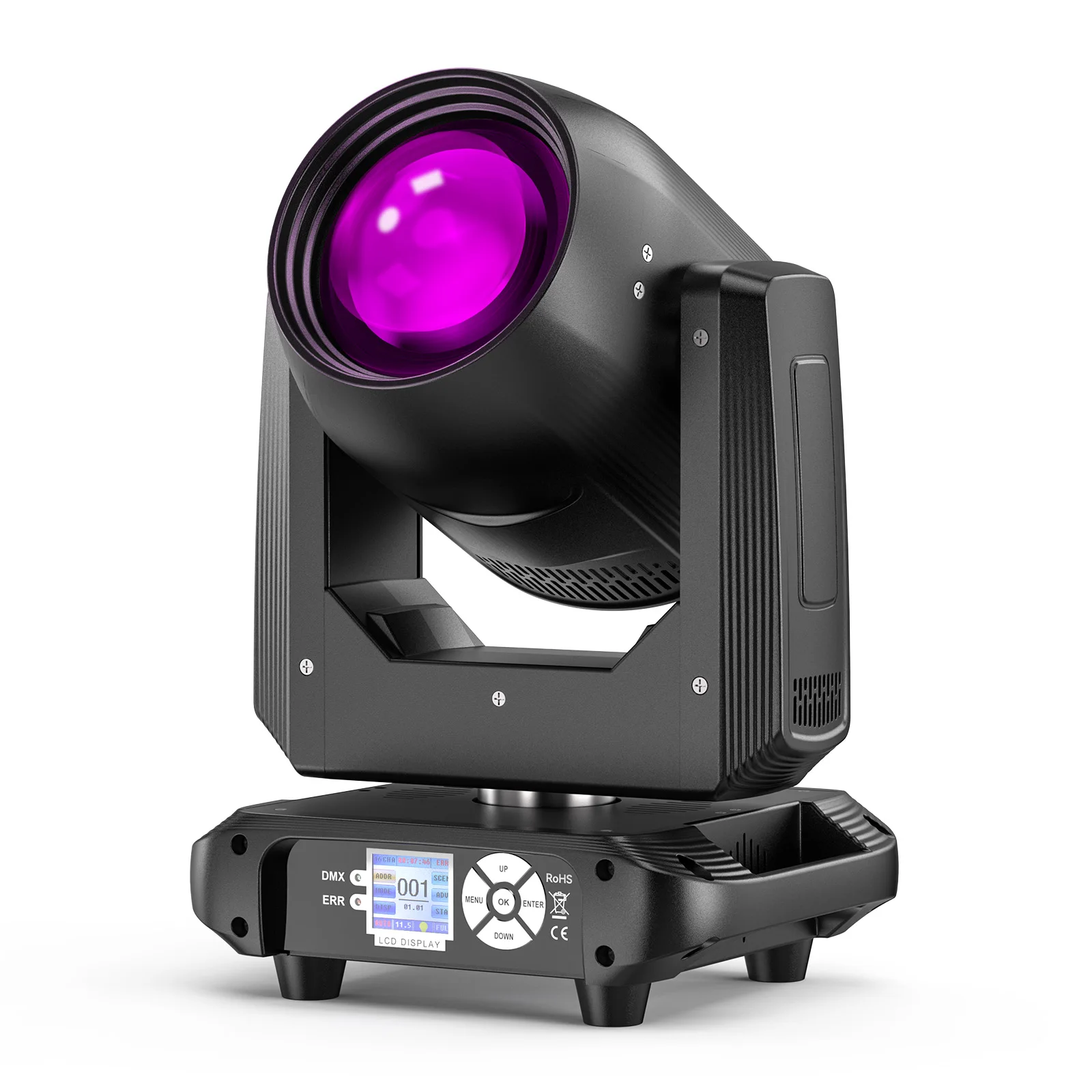 

U'King 150W Beam Moving Head Light Rotating 18 Prisms 14 Gobos LED Rainbow Effect Zoom Stage Light DMX512 for DJ Disco Show Bar