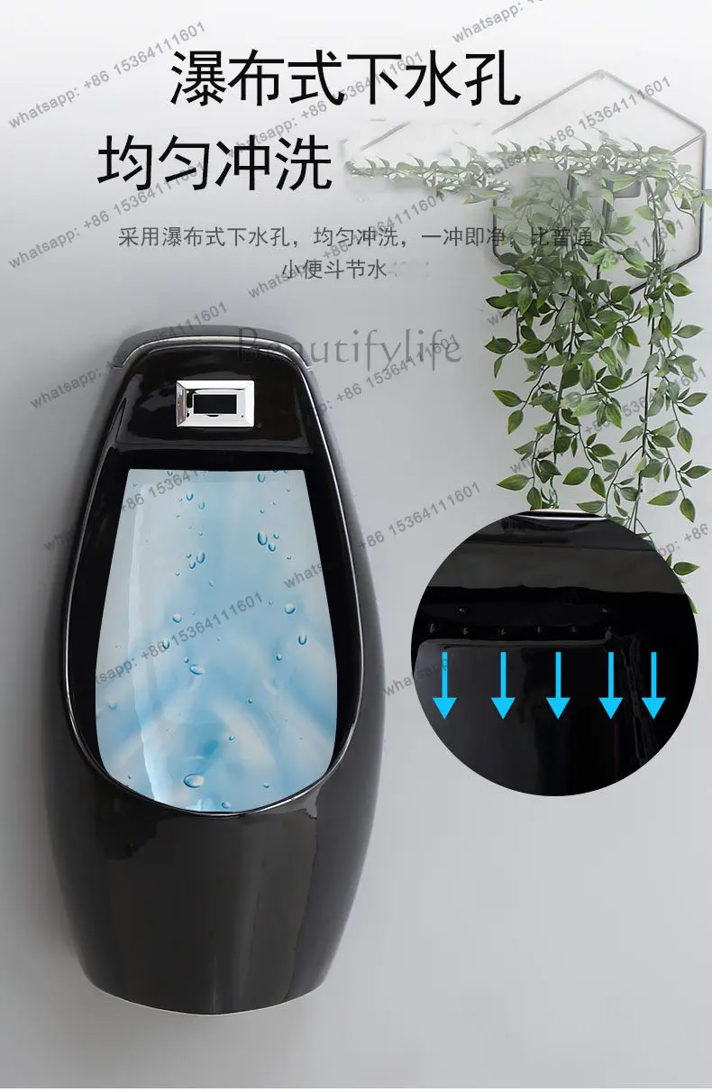 High temperature urinal with sensor wall-mounted automatic ceramic