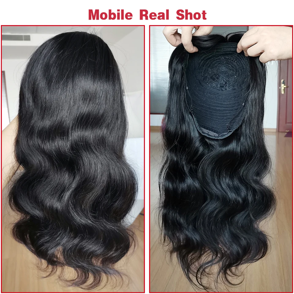 Yepei-Perruques de cheveux humains longues avec frange, perruque Body Wave brésilienne, perruque entièrement fabriquée à la machine, cheveux Remy, densité 130%, 16-20 pouces