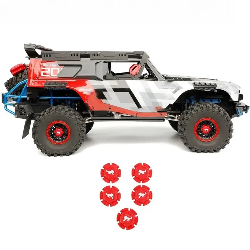 Rc Crawler Car For 1/8 Scale Mjx H8p R410wr Red Wheel Hub Center Covers Exterior Upgrade Modification Accessory Part