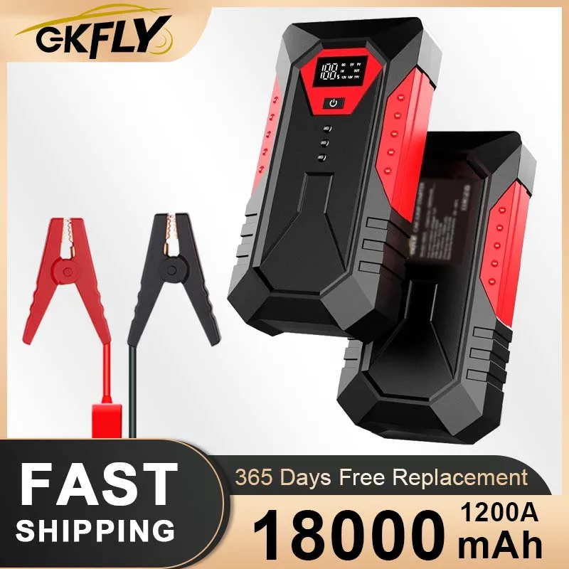 

18000mAh Portable Car Jump Starter Power Bank Car Booster Charger 12V 1200A Starting Device Petrol Diesel Car Booster