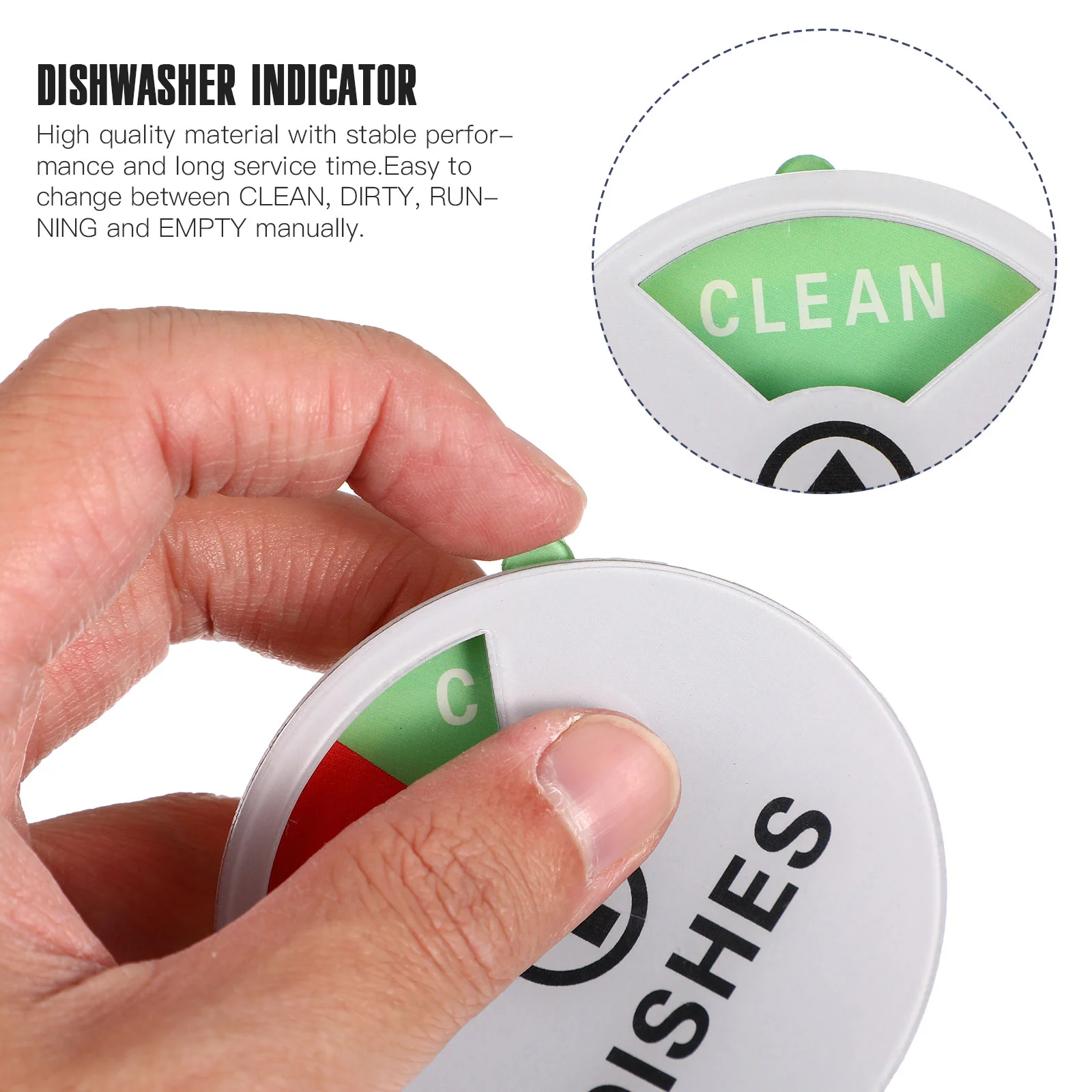 7CM Acrylic Dishwasher Magnet Indicator Clean Dirty Status Sign Easy Swap 4 Indicator Stickers Scratch Free Premium for Mom