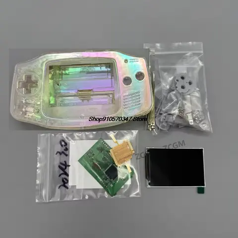 New GBA IPS LCD no cut shell required easy to install 3.0 "IPS high brightness LCD and shell kit for Gameboy advance GBA
