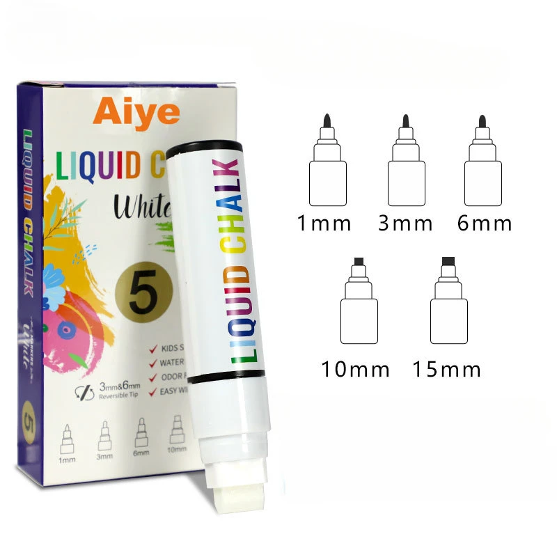 Imagem -03 - Erasable White Liquid Chalk Grupo Whiteboard Marker Pen Water Based Ink Pen Material Escolar Sala de Aula Led 07 mm mm mm 10 mm 15 mm Pcs