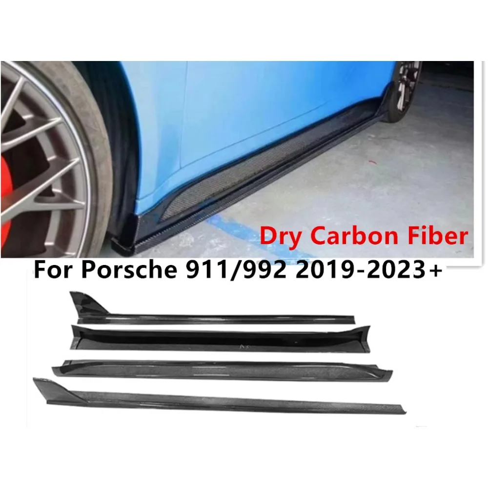 Dry Carbon Fiber Suitable for Porsche 911/992 2019-2023+Tegeat Carbon Fiber Side Skirt Hem