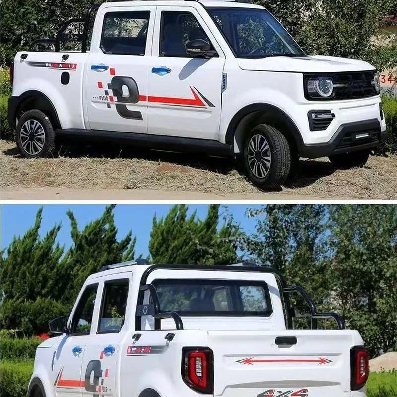 High Power 4 Wheel Electric Pickup Truck Household 4 Seat Adult Extended Version Double Row Utility Vehicle