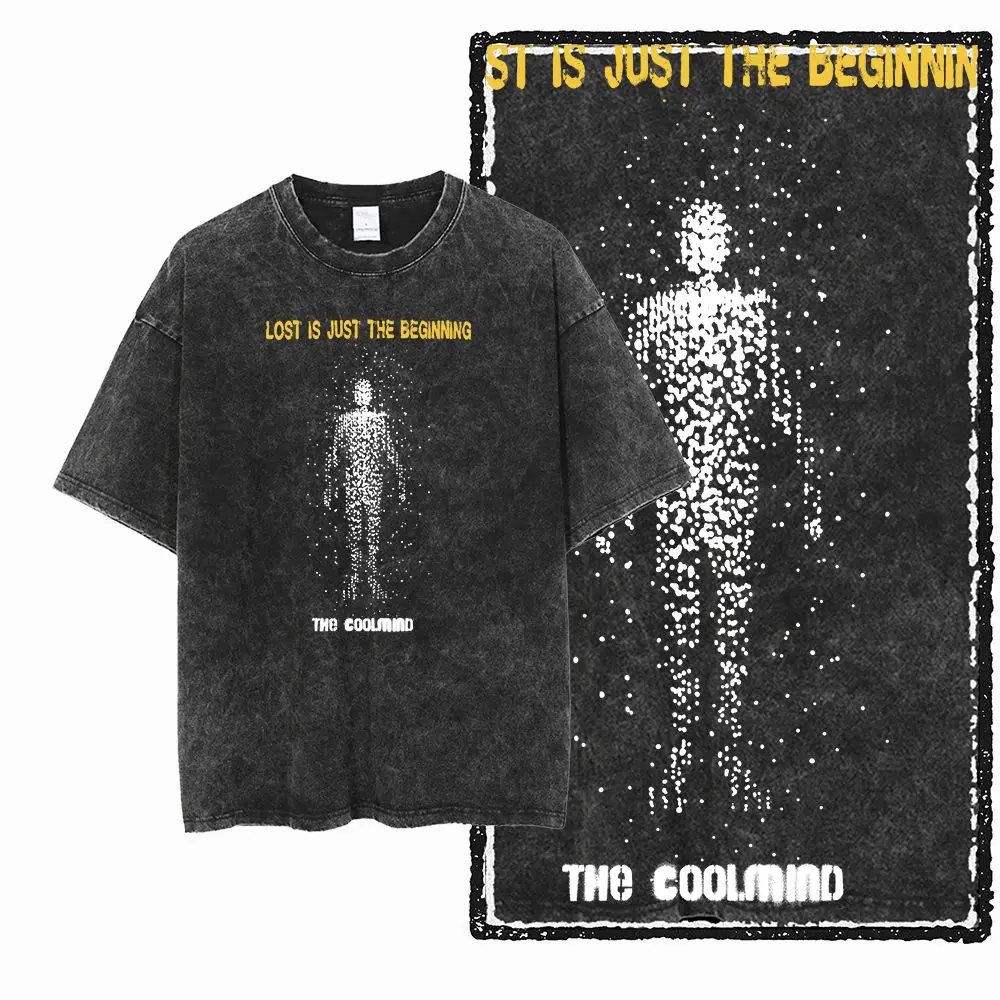 Exclusive 100% Cotton Men's Big Size COOLMIND  Graphic T-shirt | Acid Washed  Streetwear Cool O-neck men's Tee Tshirt