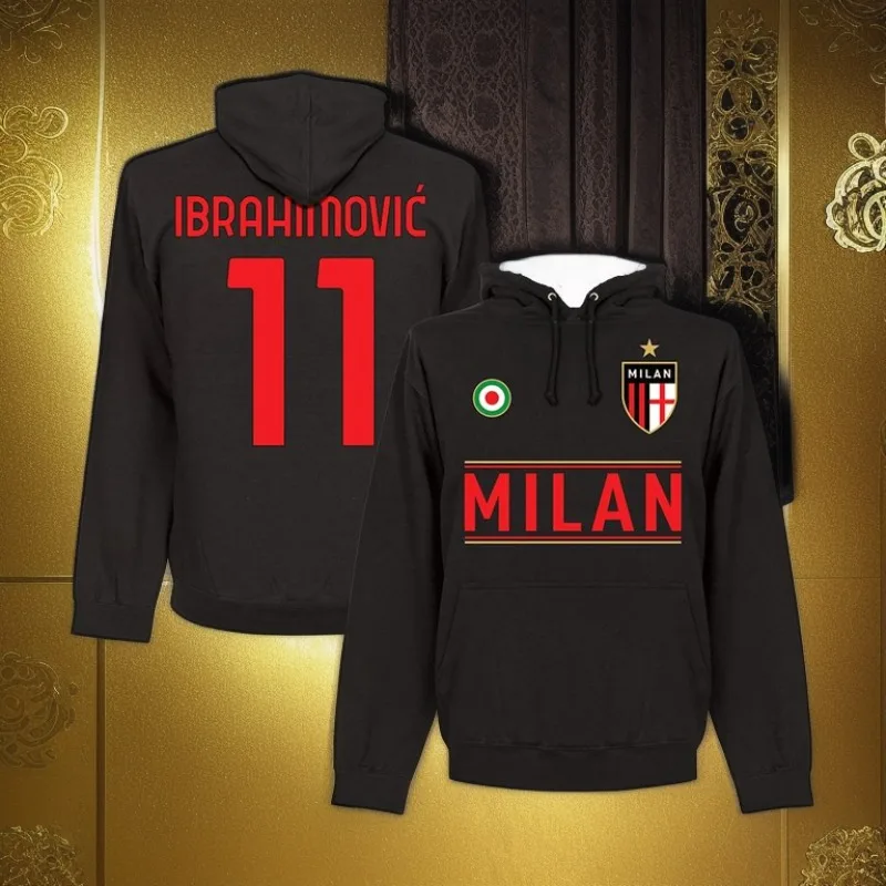 24/25 Latest Hot Milan Retro Commemorative Edition Sports Football Hooded Sweatshirt Parent-child Wear Adults and Children