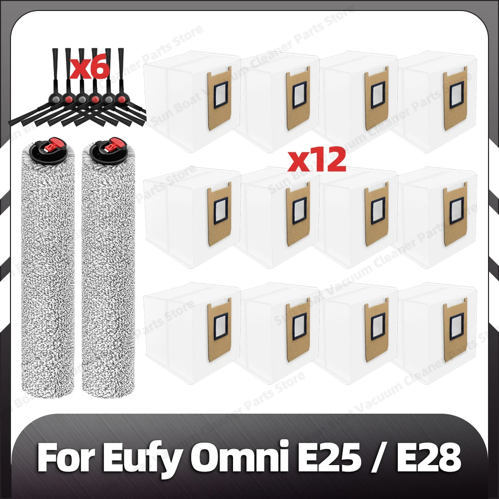 Compatible for Eufy Omni E25 / E28 Side Brush Roller Mop Dust Bag Spare Parts Accessories